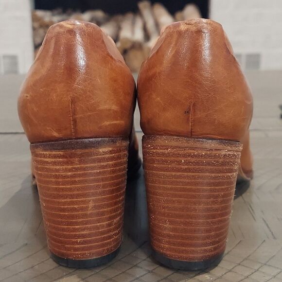 Free Lance Tan Leather Laceless Heeled Oxford Sz 38 - Picture 4 of 12